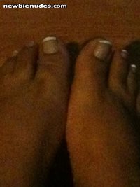 As requested - pedicured toes with french polish - hope you like!