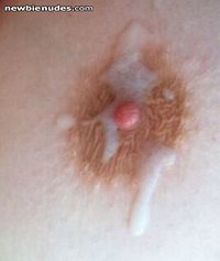 Love hot cum on my nipples...anyone want to add there load??  Yummmmm!