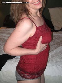 Showing off my new red top