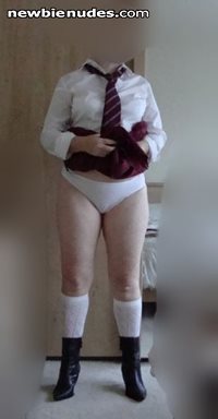 showing my white knickers under my school skirt