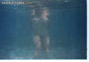 Older picture of wife underwater snorkeling.