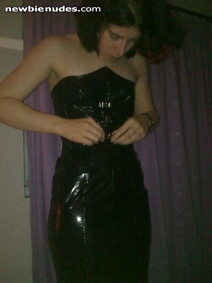mrs in pvc dress
