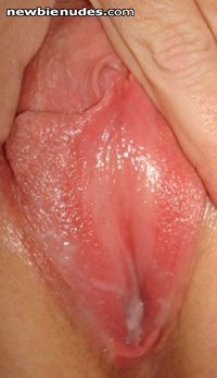 post orgasm kitty..flushed and with my cream