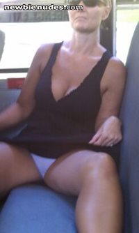 Such a hot day on the city bus....a girl has to keep cool somehow.