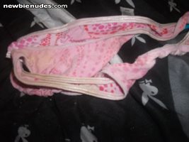 my wet undies that were in my pussy. there were so wet but so was my pussy