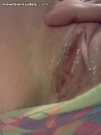Im so wet and horny. This is how wet I am every morning. Care for a taste?