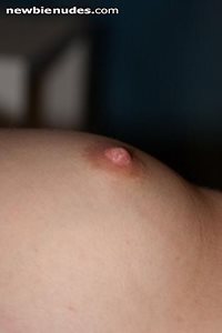 Close up of Chloe's tender pinks nipple....