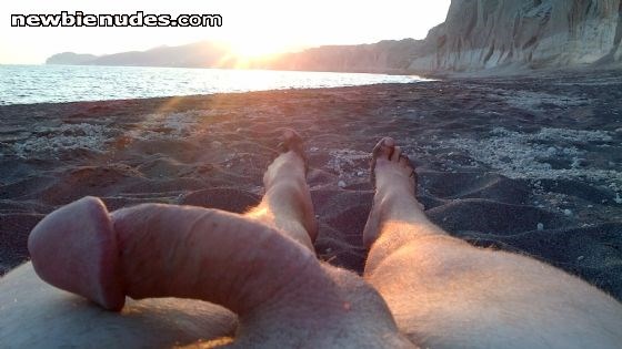 Who else loves being naked at the beach? Love it, get so hard!! Vlychada, Santorini