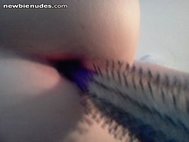 Fucking my ass with a hairbrush