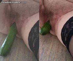 10 inches of Hard Cucumber filled my horny cunt nicely.