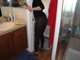 My Married Girlfriend in black (sheer) pants!!