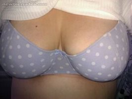 Girlfriends boobs in her bra