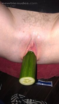 annie and a cucumber