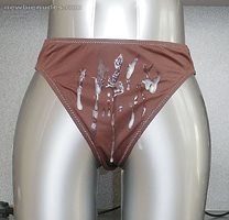 my cum on second hand polyamid bikini panties...