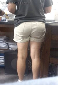 My bitchy 50-something year old boss lady. Check out her NICE old legs and ...