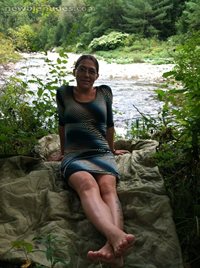 Me in my sexy blue dress down by the river