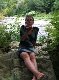 Me in my sexy blue dress down by the river