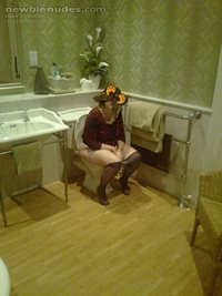 The wife just having a pee.