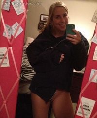 Nude in one of Mike's hoodies ;) oops didn't cover everything!