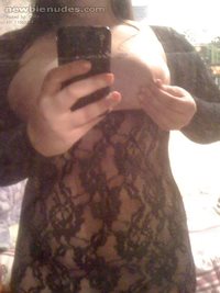 Do you like my new lace body stocking? My Master does!