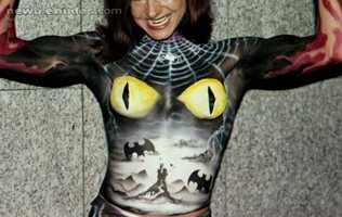 my wife with body painting
