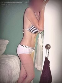 Modelling a new bikini for my husband a few years ago. He LIKED it!
