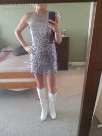 Do you like my new boots?  Ah remembered my dress.
