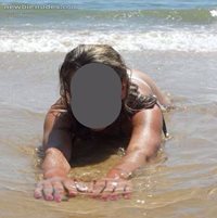 My Spanish girl on the beach wants her pussy to be wet like the water on he...