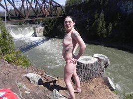 Crystal Getting Nude Outside  