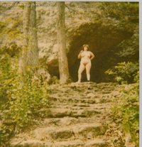 Posing at the BackBone State Park Cave naked.