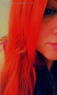 New Hair color! Orange/red with purple tips and ultra violet black on botto...