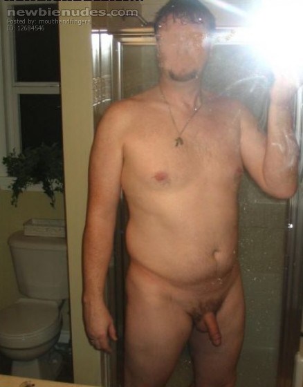 Just out of the shower..all clean, but wanting to get dirty again