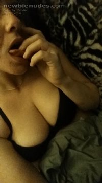 Licking my pussy juices after playing with myself XXoo