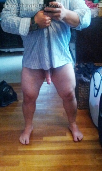 Getting undressed after work to head to the gym