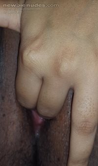 whore in training fingering her very tight pussy - barely fits 2 fingers.