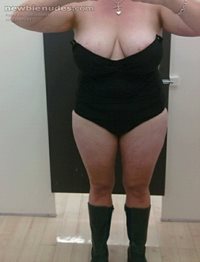 trying on new lingerie in changing rooms, love how my cleavage shows, any t...
