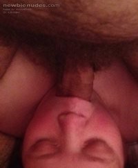 Hope I don't gag , If I gag he just pushes more in and there's a lot of it ...
