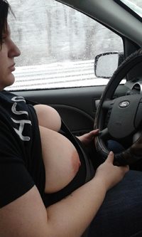 Tits out while driving around today