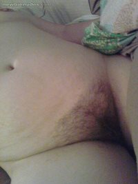 Hairy pussie on the other end to go with brown nipples, 44 year old wife...