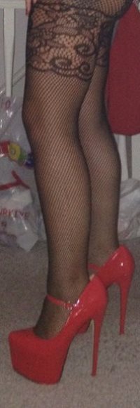 New body stocking and heels.