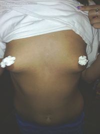 My girlfriend showing her little tittes