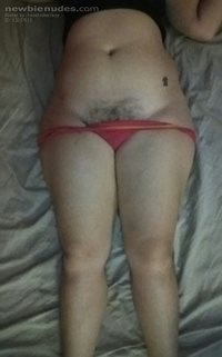 Lady Layin sexy for me teasing my with her hairy sexy pussy