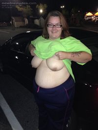 Flash at Home Depot parking lot do you guys like my tits my brother does