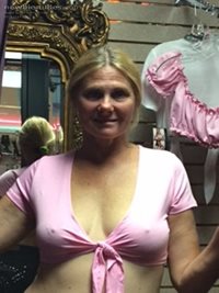 wife showing her nips at the adult store the guys were looking hard