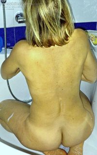 in the bath  showing my ass