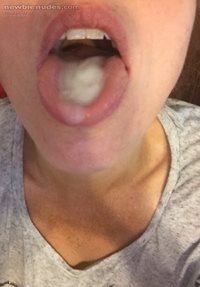 cum in her mouth