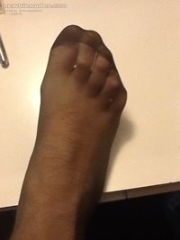 Sexy nylon foot