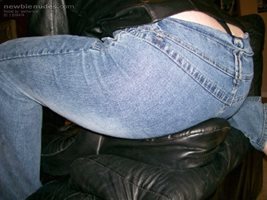 Wife's hot ass on leather seat