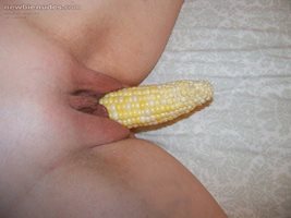 Enjoying fresh corn!