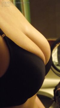 Wife tits in bra